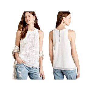 Anthropologie Sunday in Brooklyn Vivi Lace Tank in White Size Medium EUC